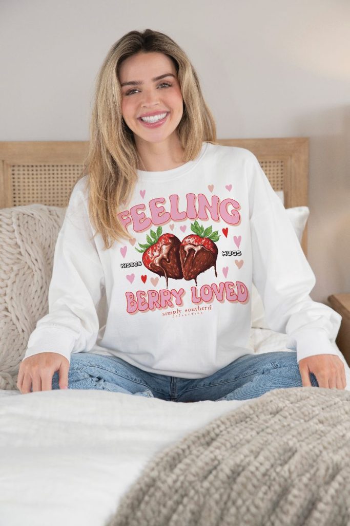 Simply Southern Berry Loved Valentine Crew - Adult & Kids T-Shirts, Sweatshirts & Hoodies apparel design preview 1