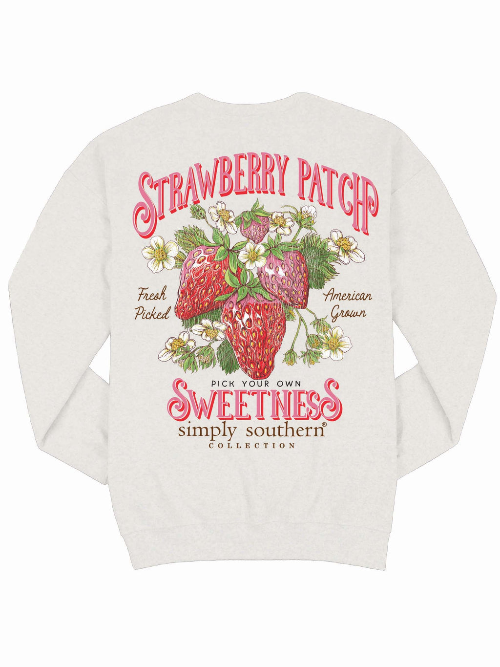 Simply Southern Strawberry Patch Crew - Adult & Kids T-Shirts, Sweatshirts & Hoodies apparel design preview 2
