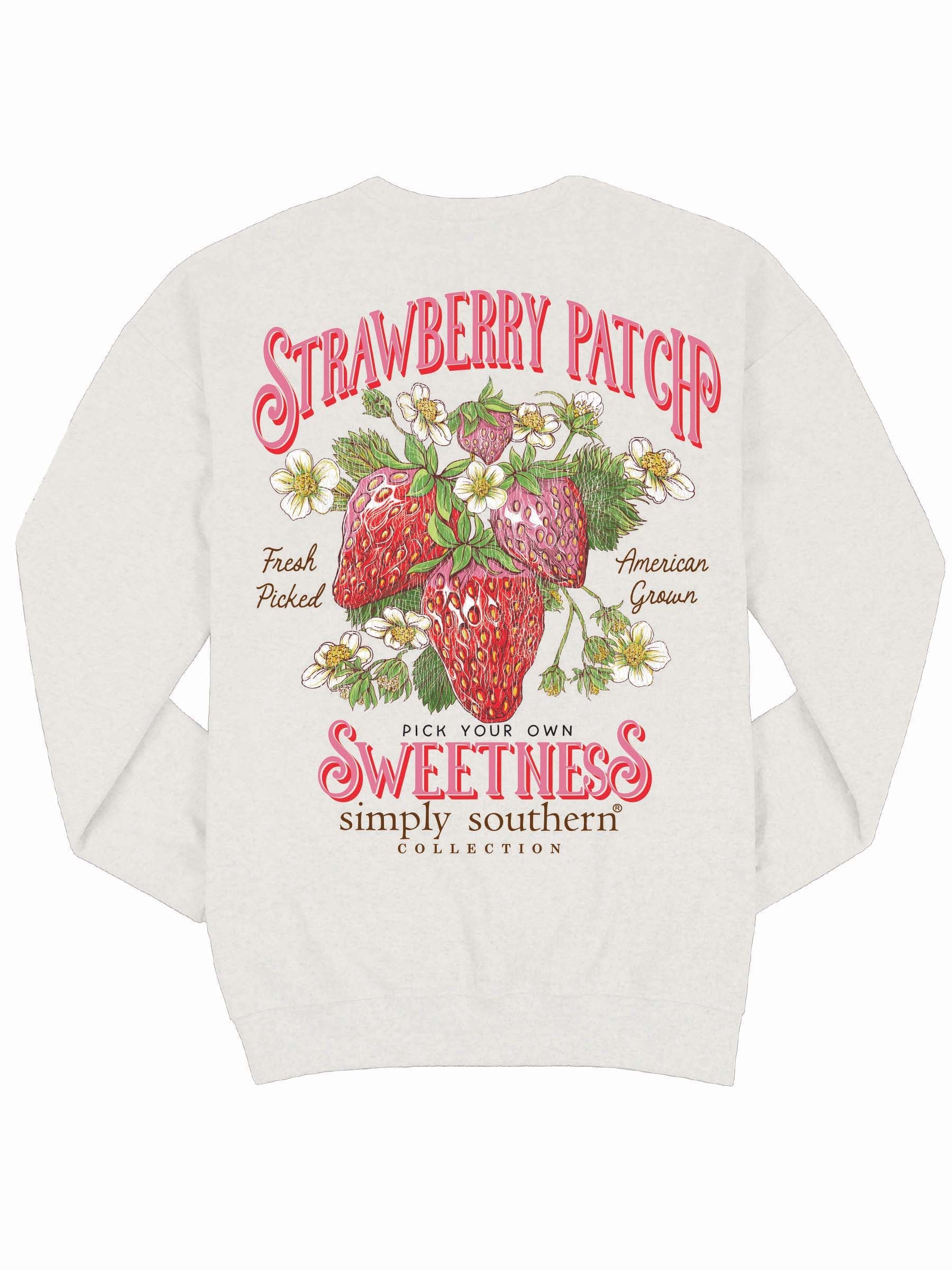 Simply Southern Strawberry Patch Crew - Adult & Kids T-Shirts, Sweatshirts & Hoodies apparel design preview 2