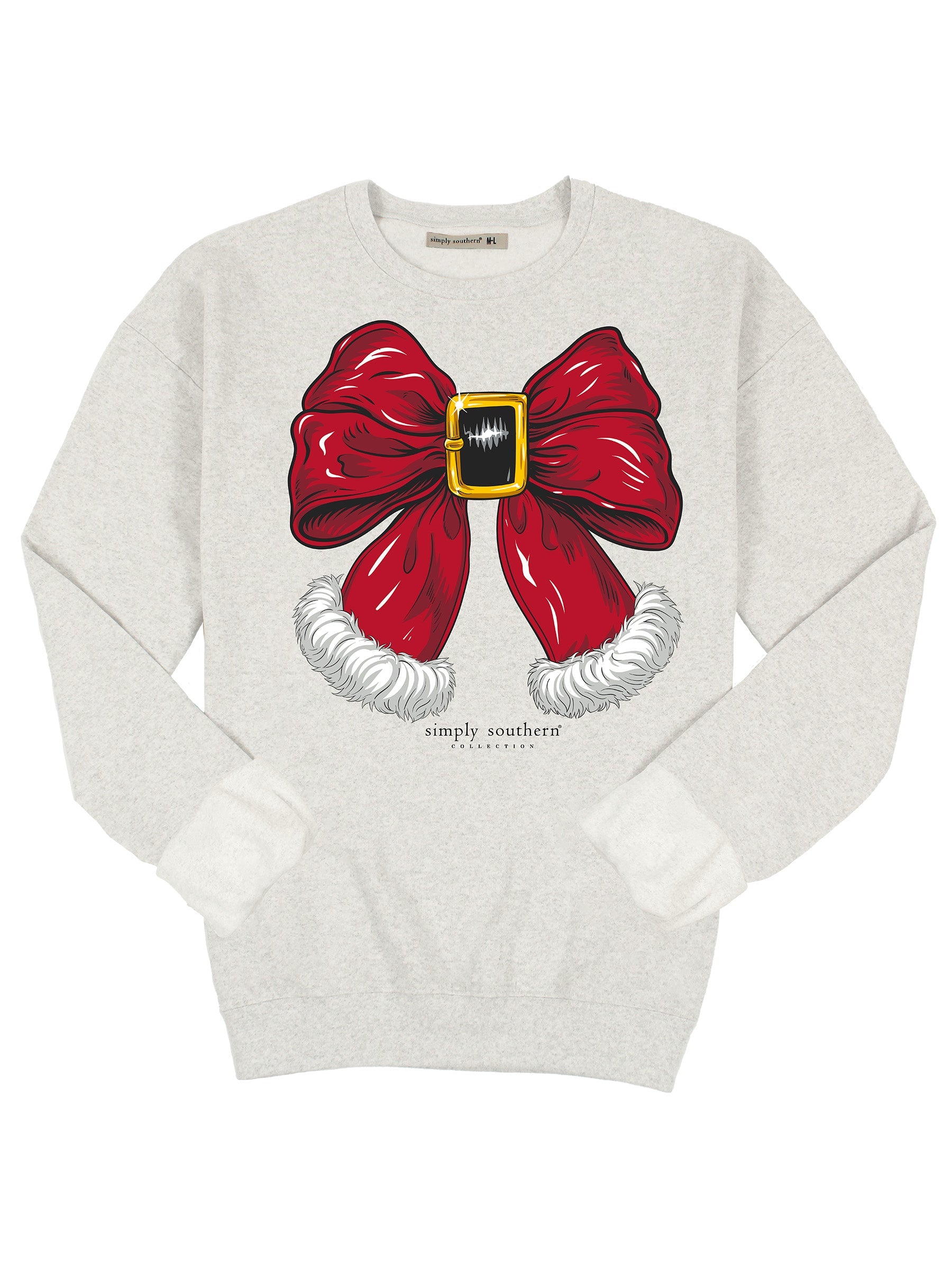 Simply Southern Santa Bow Holiday Crew - Adult & Kids T-Shirts, Sweatshirts & Hoodies apparel design preview 2