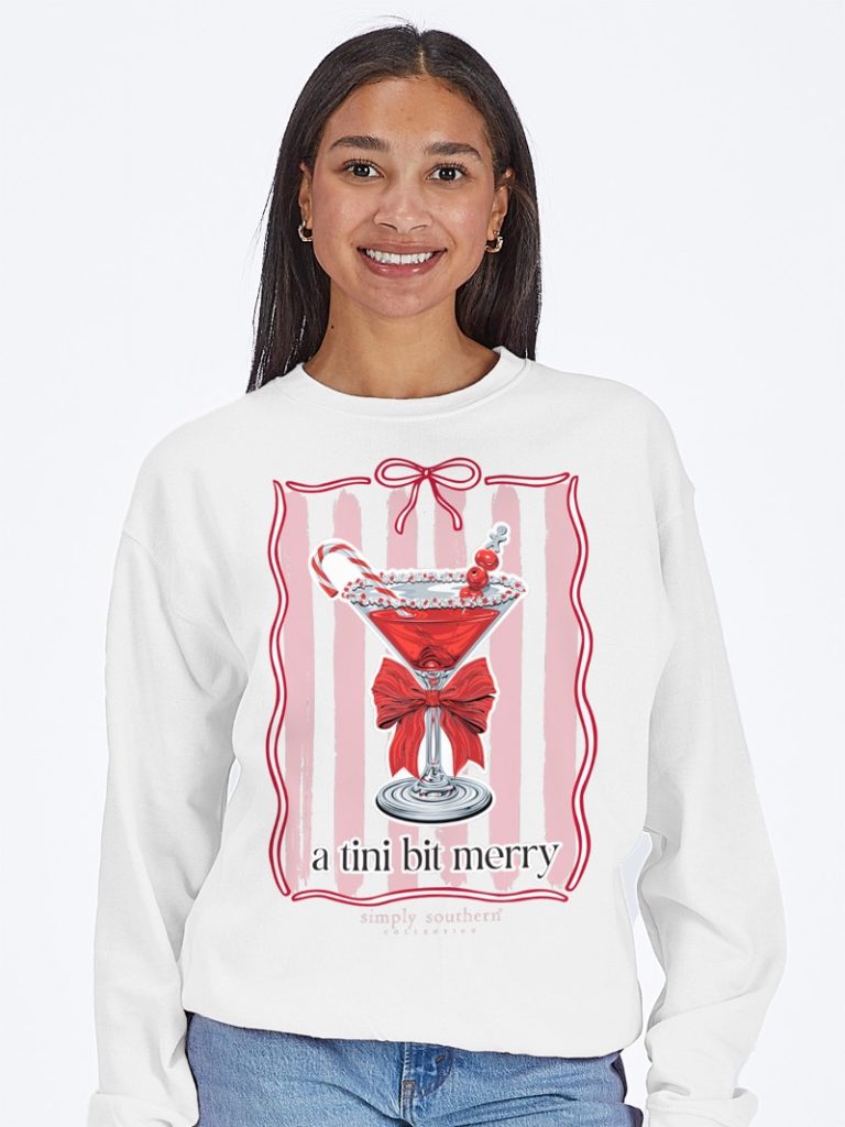 Simply Southern Tini Bit Merry Holiday Crew - Adult & Kids T-Shirts, Sweatshirts & Hoodies apparel design preview 1