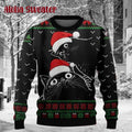 Cute Cat Kawaii Black Ugly Christmas Sweater product image
