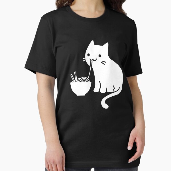 Cute Cat Eating Ramen - Adult & Kids T-Shirts, Sweatshirts & Hoodies apparel design preview 1