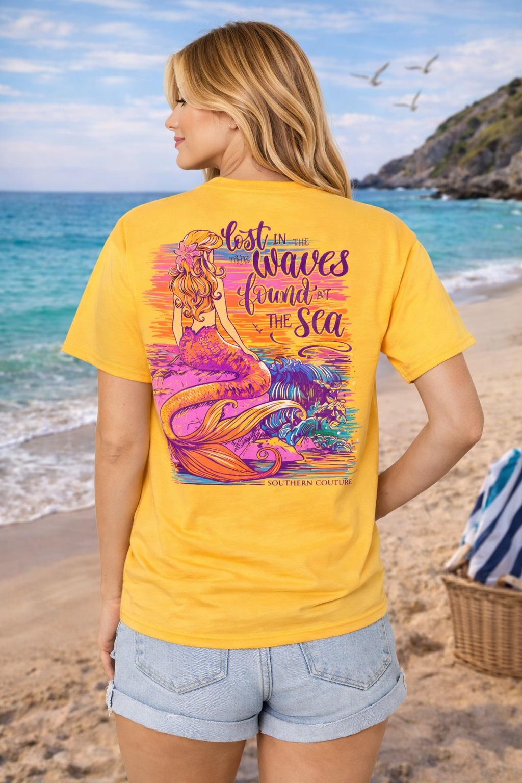 Southern Couture Classic Lost In The Waves Mermaid - Adult & Kids T-Shirts, Sweatshirts & Hoodies apparel design preview 1