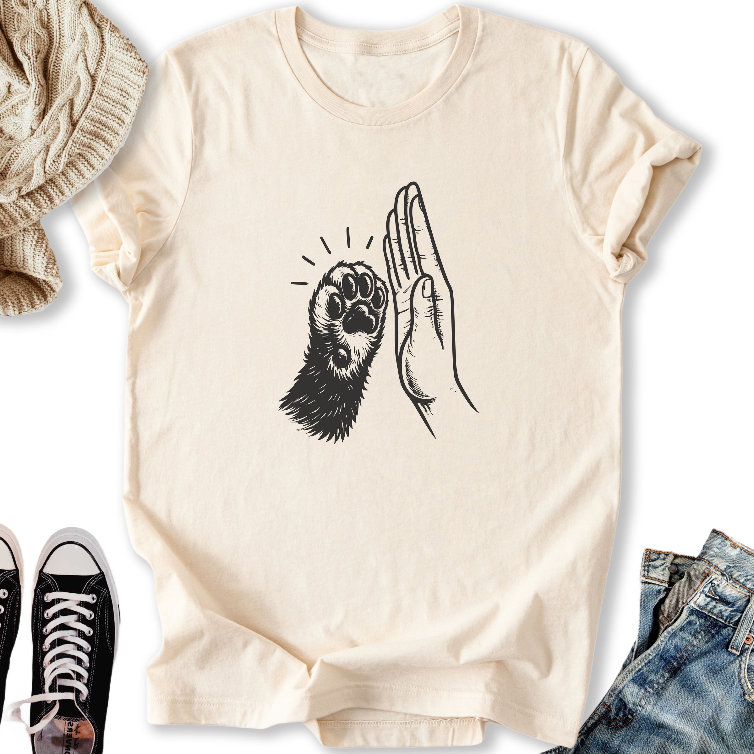 Cat High Five - Adult & Kids T-Shirts, Sweatshirts & Hoodies apparel design preview 2