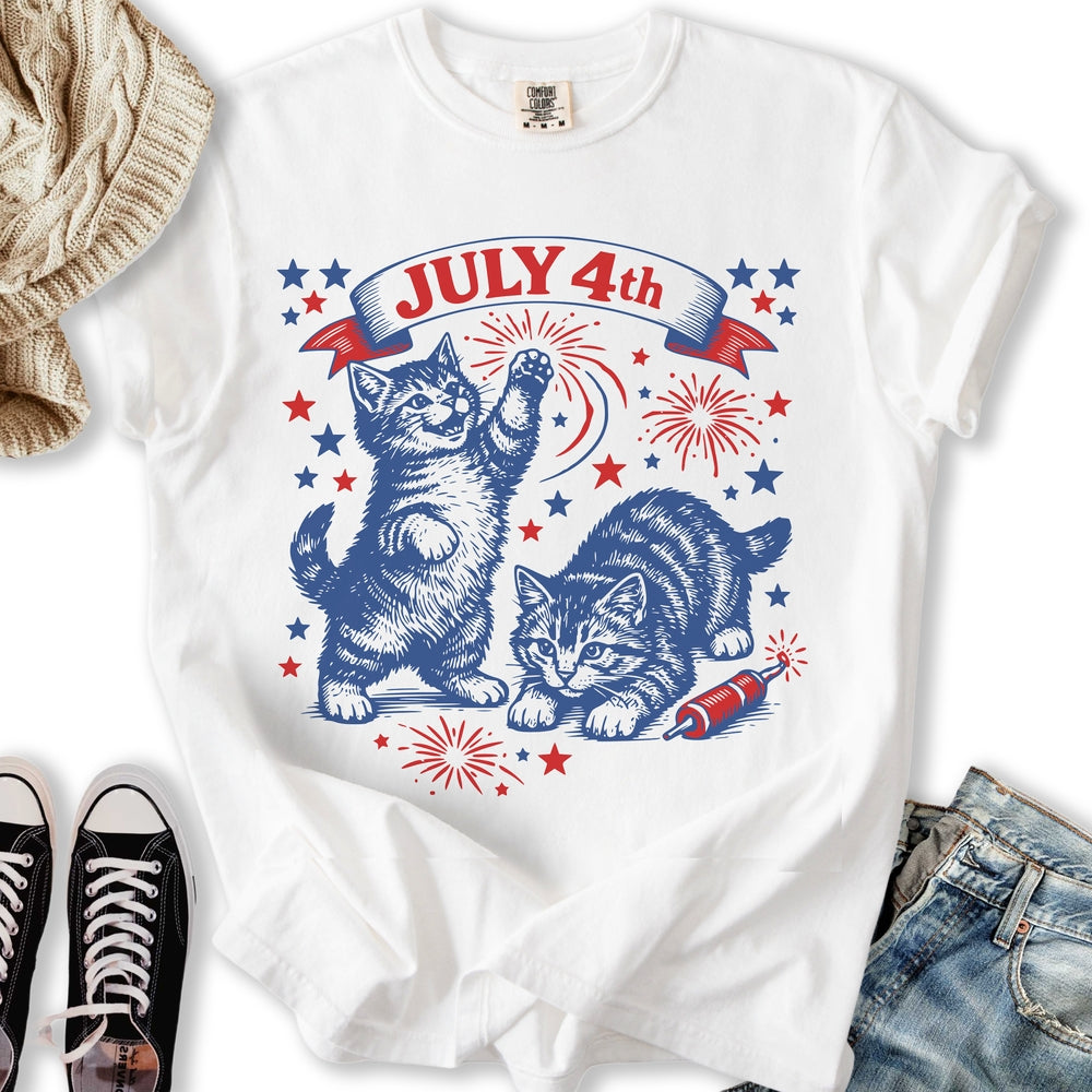 July 4th Kittens - Adult & Kids T-Shirts, Sweatshirts & Hoodies apparel design preview 2