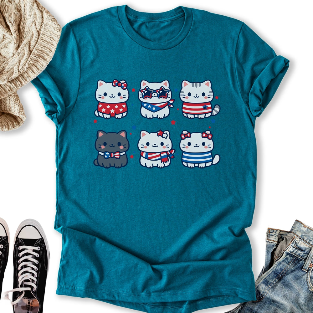 Cute Patriotic Cats - Adult & Kids T-Shirts, Sweatshirts & Hoodies apparel design preview 2