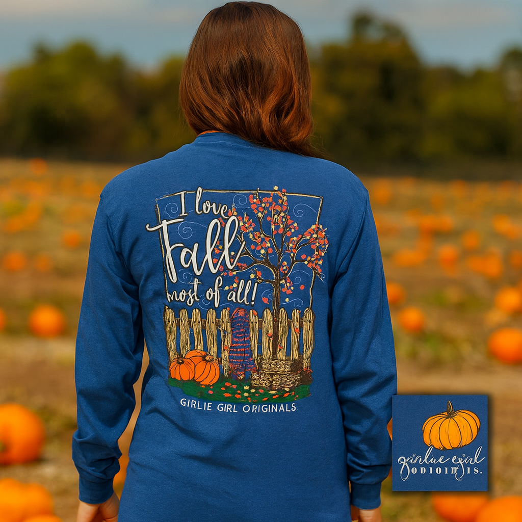 Girlie Girl I Love The Fall - Adult & Kids T-Shirts, Sweatshirts & Hoodies apparel design preview 1
