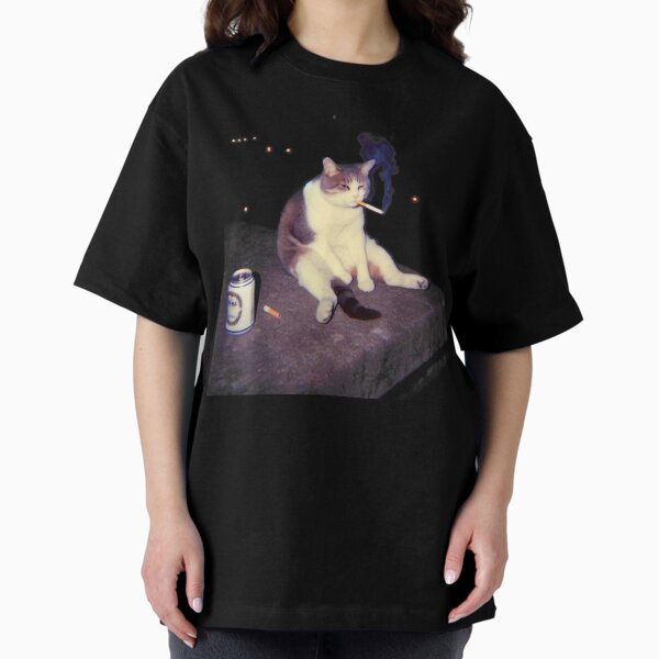Smoking Cat Meme Funny Cigarette Kitten Brainrot - Adult & Kids T-Shirts, Sweatshirts & Hoodies apparel design preview 1
