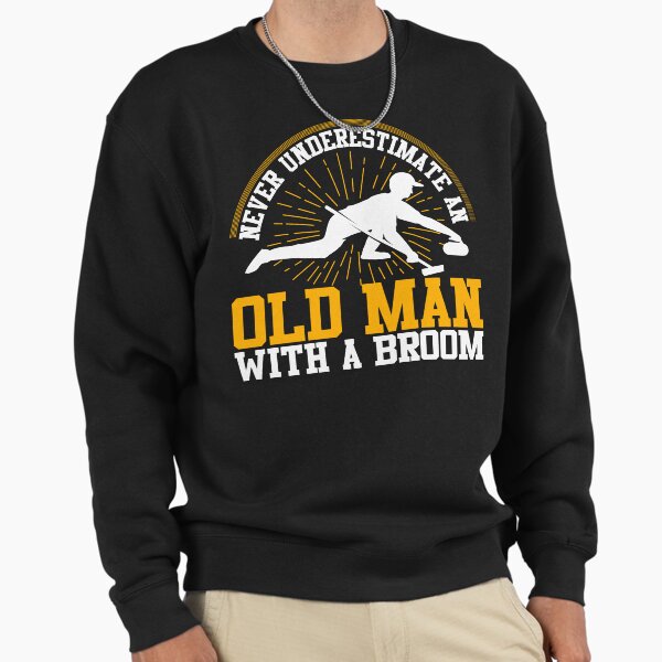 Never Underestimate An Old Man With A Broom Funny - Adult & Kids T-Shirts, Sweatshirts & Hoodies apparel design preview 1