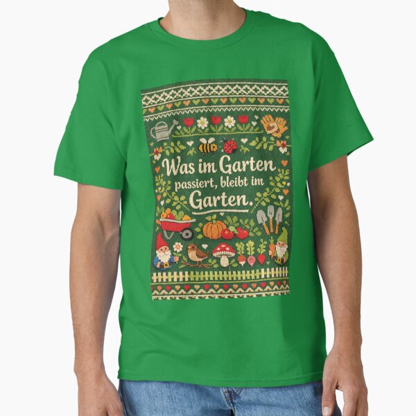 Garden Love Knitting Design: What happens in the - Adult & Kids T-Shirts, Sweatshirts & Hoodies apparel design preview 1