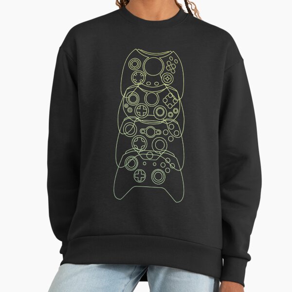 Xbox Controller Evolution (Green Lines) - Adult & Kids T-Shirts, Sweatshirts & Hoodies apparel design preview 1