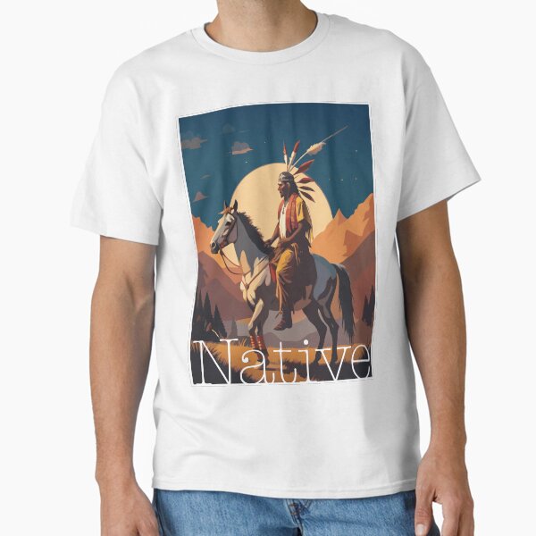 Native American warrior on a horse - Adult & Kids T-Shirts, Sweatshirts & Hoodies apparel design preview 1