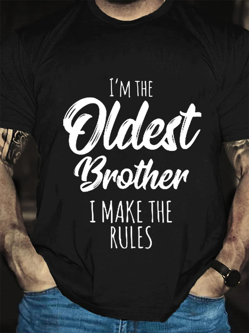 I'm The Oldest Brother Print Men Slogan - Adult & Kids T-Shirts, Sweatshirts & Hoodies apparel design preview 5