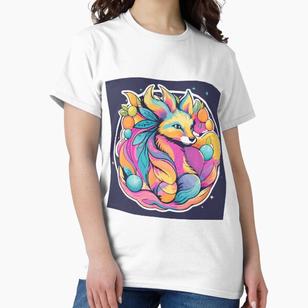 Fox: Spiritual neon colors - Adult & Kids T-Shirts, Sweatshirts & Hoodies apparel design preview 1