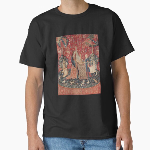 Medieval Lady And The Unicorn Midnight Floral - Adult & Kids T-Shirts, Sweatshirts & Hoodies apparel design preview 1