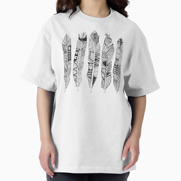 Geo feathers black white - Adult & Kids T-Shirts, Sweatshirts & Hoodies apparel design preview 1