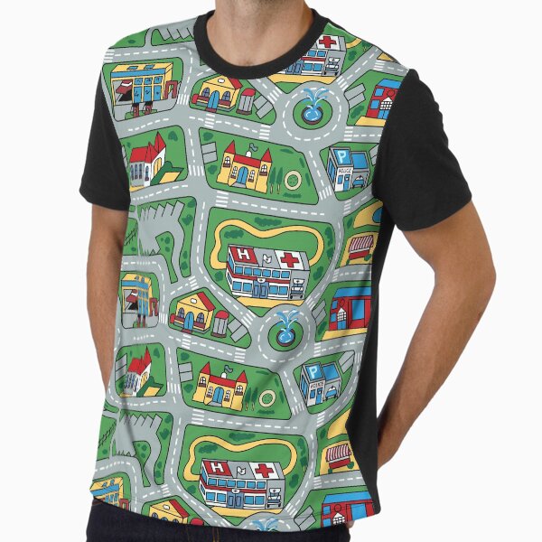 Car City Carpet Road Rug 90s Nostalgic Toy Graphic - Adult & Kids T-Shirts, Sweatshirts & Hoodies apparel design preview 1