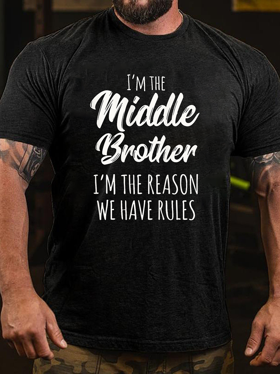 I'm The Middle Brother Print Men Slogan - Adult & Kids T-Shirts, Sweatshirts & Hoodies apparel design preview 3