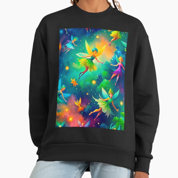 Colorful Fairies and Flowers of the Enchanted Forest - Adult & Kids T-Shirts, Sweatshirts & Hoodies apparel design preview 1