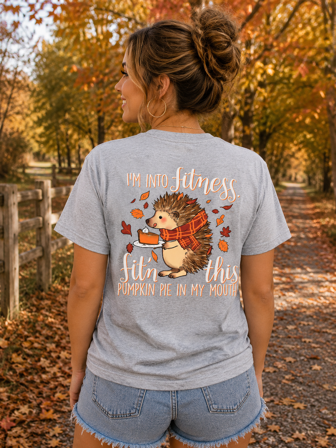 Southern Attitude Fitness Pumpkin Pie Hedgehog Fall - Adult & Kids T-Shirts, Sweatshirts & Hoodies apparel design preview 1