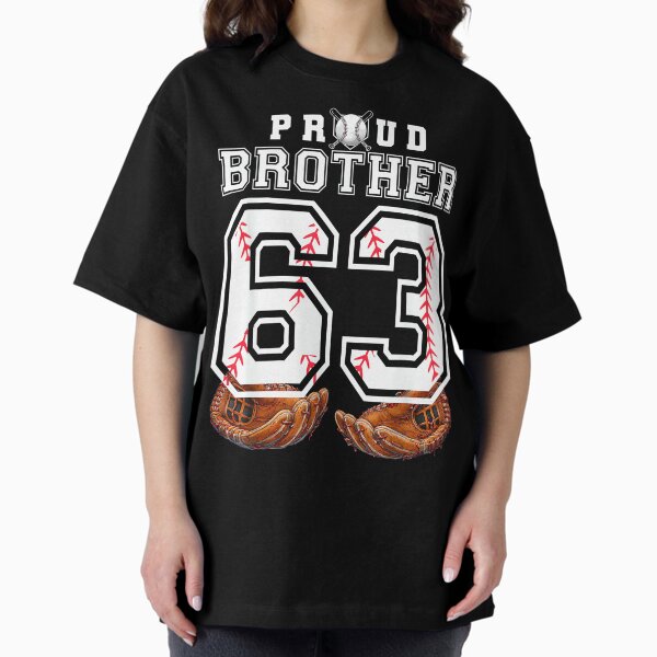Proud Brother Baseball Player Number 63 Sibling - Adult & Kids T-Shirts, Sweatshirts & Hoodies apparel design preview 1