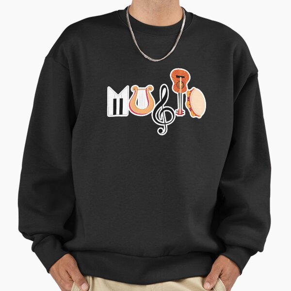 Music Instrument Typography Art Design - Adult & Kids T-Shirts, Sweatshirts & Hoodies apparel design preview 1