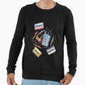 Retro Walkman and Cassette Tapes Pencil Pattern - Adult & Kids T-Shirts, Sweatshirts & Hoodies apparel design preview 1