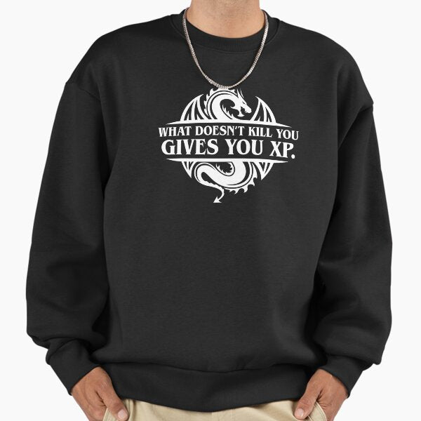 What Doesnt Kill You Give XP Tabletop RPG Gaming - Adult & Kids T-Shirts, Sweatshirts & Hoodies apparel design preview 1