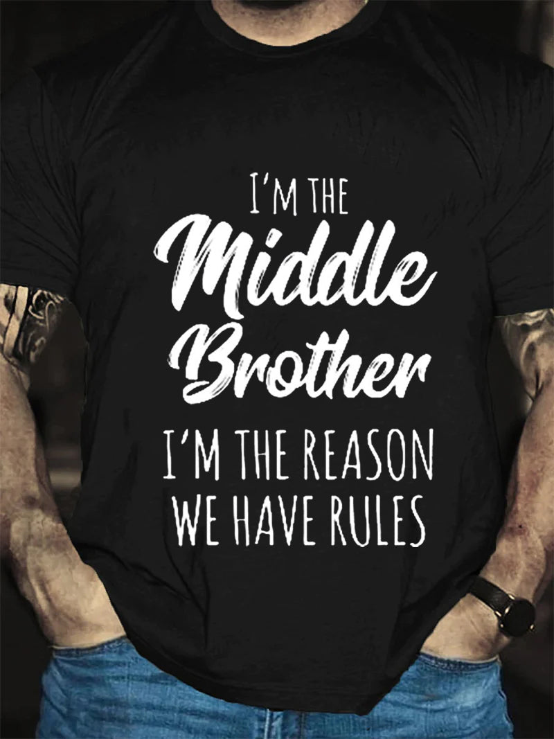 I'm The Middle Brother Print Men Slogan - Adult & Kids T-Shirts, Sweatshirts & Hoodies apparel design preview 5