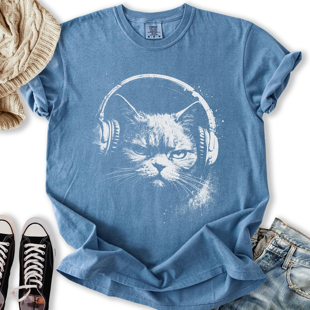 Headphones Cat - Adult & Kids T-Shirts, Sweatshirts & Hoodies apparel design preview 2