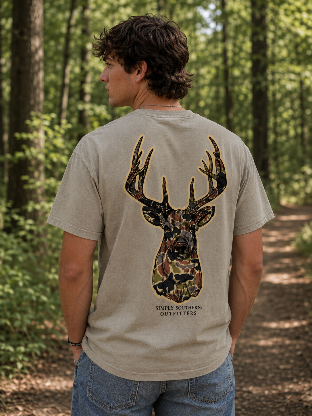 Simply Southern Camo Deer Mineral Washed - Adult & Kids T-Shirts, Sweatshirts & Hoodies apparel design preview 1