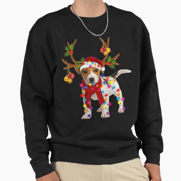 Jack russell Dog Gorgeous Reindeer Christmas Lights - Adult & Kids T-Shirts, Sweatshirts & Hoodies apparel design preview 1