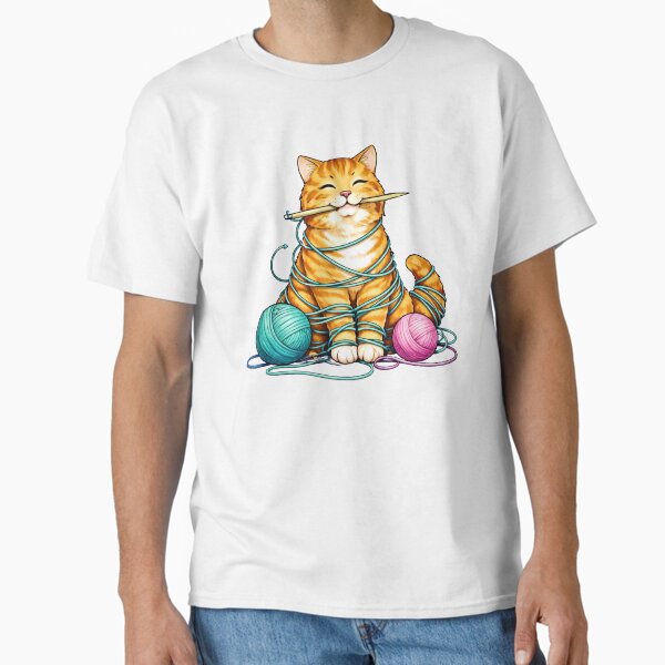 Funny Orange Cat Yarn - Adult & Kids T-Shirts, Sweatshirts & Hoodies apparel design preview 1