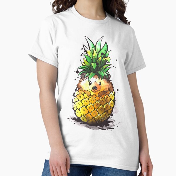 Pineapple hedgehog tropical watercolor - Adult & Kids T-Shirts, Sweatshirts & Hoodies apparel design preview 1