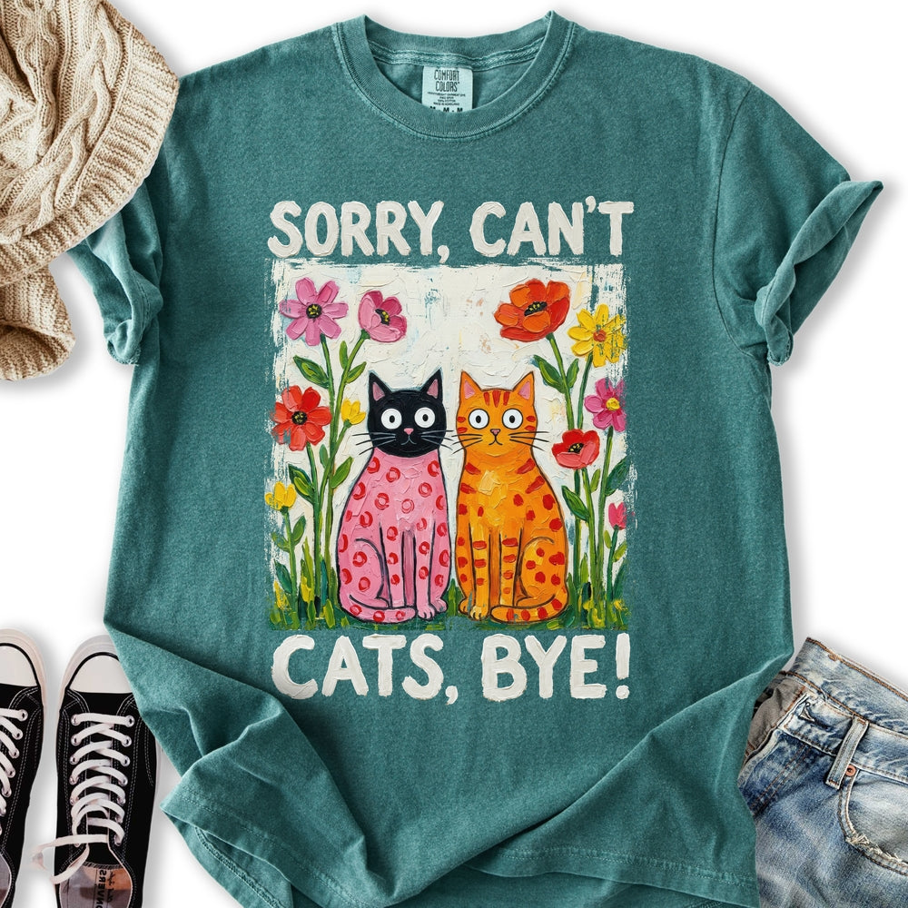 Sorry Can't Cats - Adult & Kids T-Shirts, Sweatshirts & Hoodies apparel design preview 2