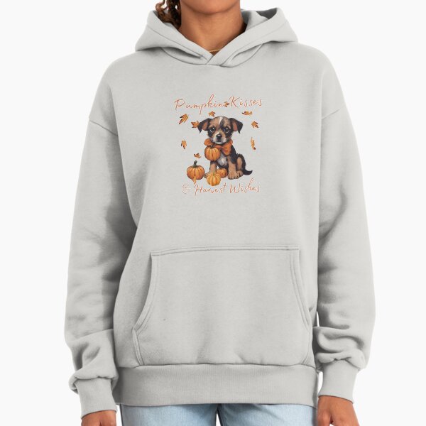 Pumpkin Kisses Harvest Wishes Puppy - Adult & Kids T-Shirts, Sweatshirts & Hoodies apparel design preview 1
