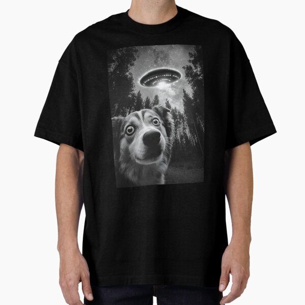 Funny Australian Shepherd UFO selfie - Adult & Kids T-Shirts, Sweatshirts & Hoodies apparel design preview 1