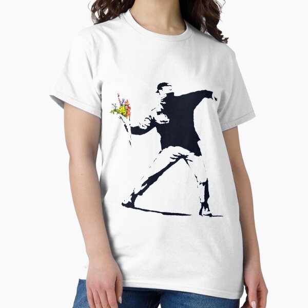 Banksy Flower Throw - Adult & Kids T-Shirts, Sweatshirts & Hoodies apparel design preview 1