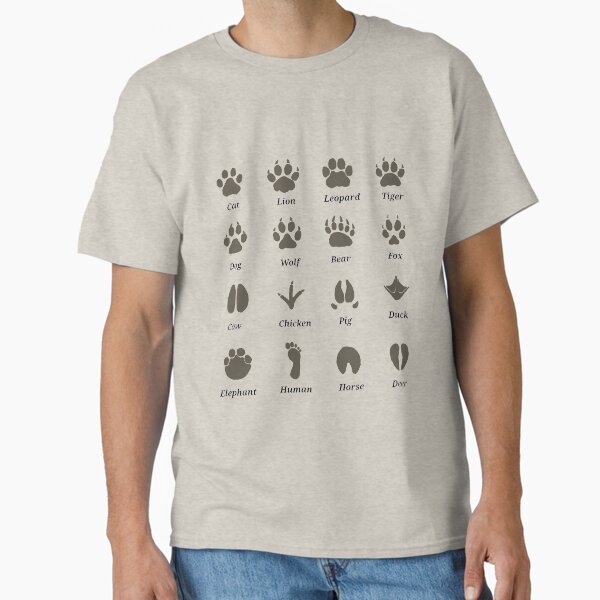 Animal Footprints Tracks Identification Guide - Adult & Kids T-Shirts, Sweatshirts & Hoodies apparel design preview 1
