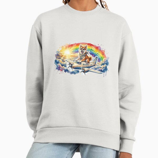 Rainbow Sky Adventure Shiba Inu - Adult & Kids T-Shirts, Sweatshirts & Hoodies apparel design preview 1