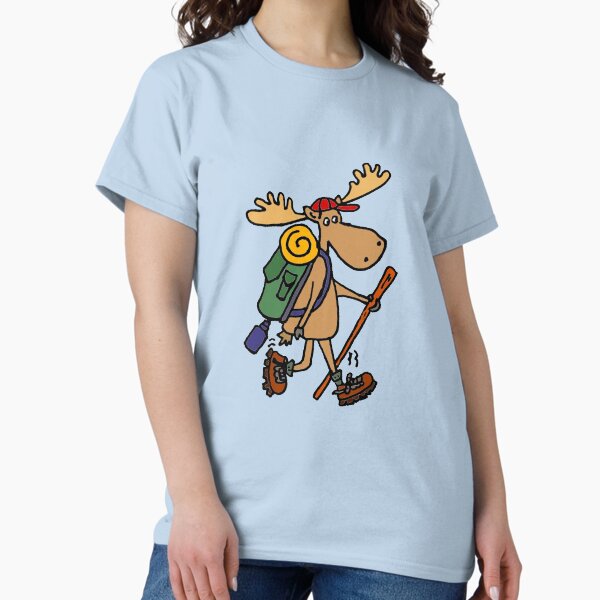Funny Cool Moose Hiker - Adult & Kids T-Shirts, Sweatshirts & Hoodies apparel design preview 1