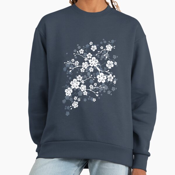 Navy and white cherry blossom pattern - Adult & Kids T-Shirts, Sweatshirts & Hoodies apparel design preview 1