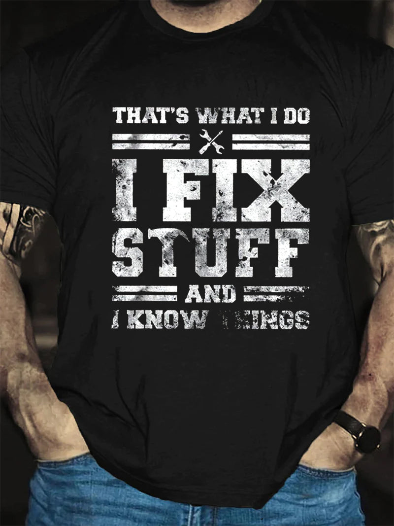 That's What I Do Fix Stuff And Know Things Funny - Adult & Kids T-Shirts, Sweatshirts & Hoodies apparel design preview 2
