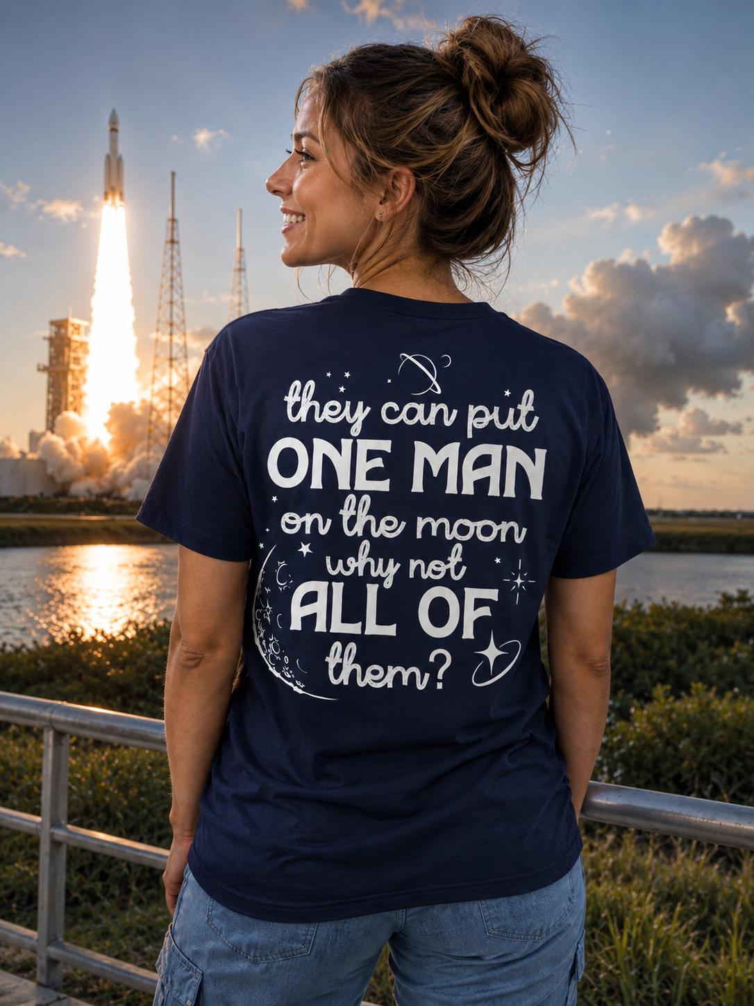 Southern Attitude Man on the Moon - Adult & Kids T-Shirts, Sweatshirts & Hoodies apparel design preview 1