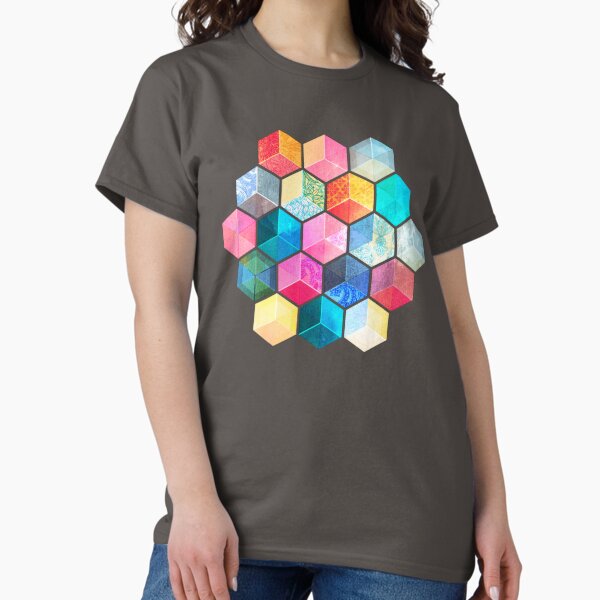 Crystal Bohemian Honeycomb Cubes colorful hexagon - Adult & Kids T-Shirts, Sweatshirts & Hoodies apparel design preview 1