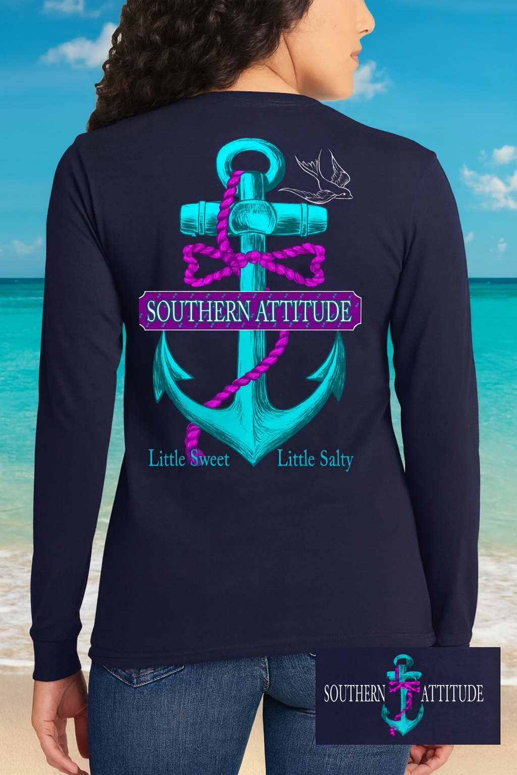 Country Life Outfitters Southern Attitude Anchor Bow - Adult & Kids T-Shirts, Sweatshirts & Hoodies apparel design preview 1
