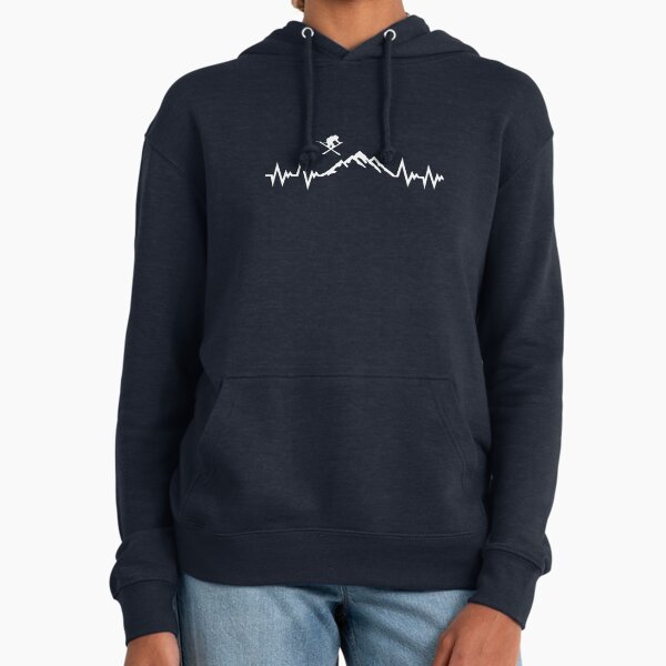 Ski and mountain skiing pulse heartbeat - Adult & Kids T-Shirts, Sweatshirts & Hoodies apparel design preview 1