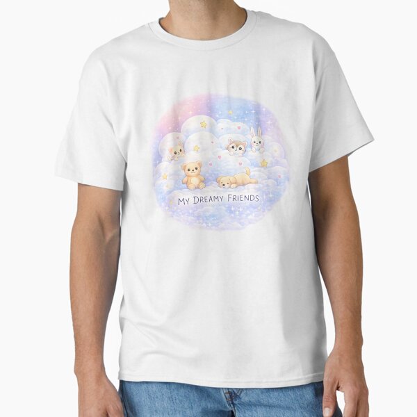 My Dreamy Friends Kawaii Cloud Animals Illustration - Adult & Kids T-Shirts, Sweatshirts & Hoodies apparel design preview 1