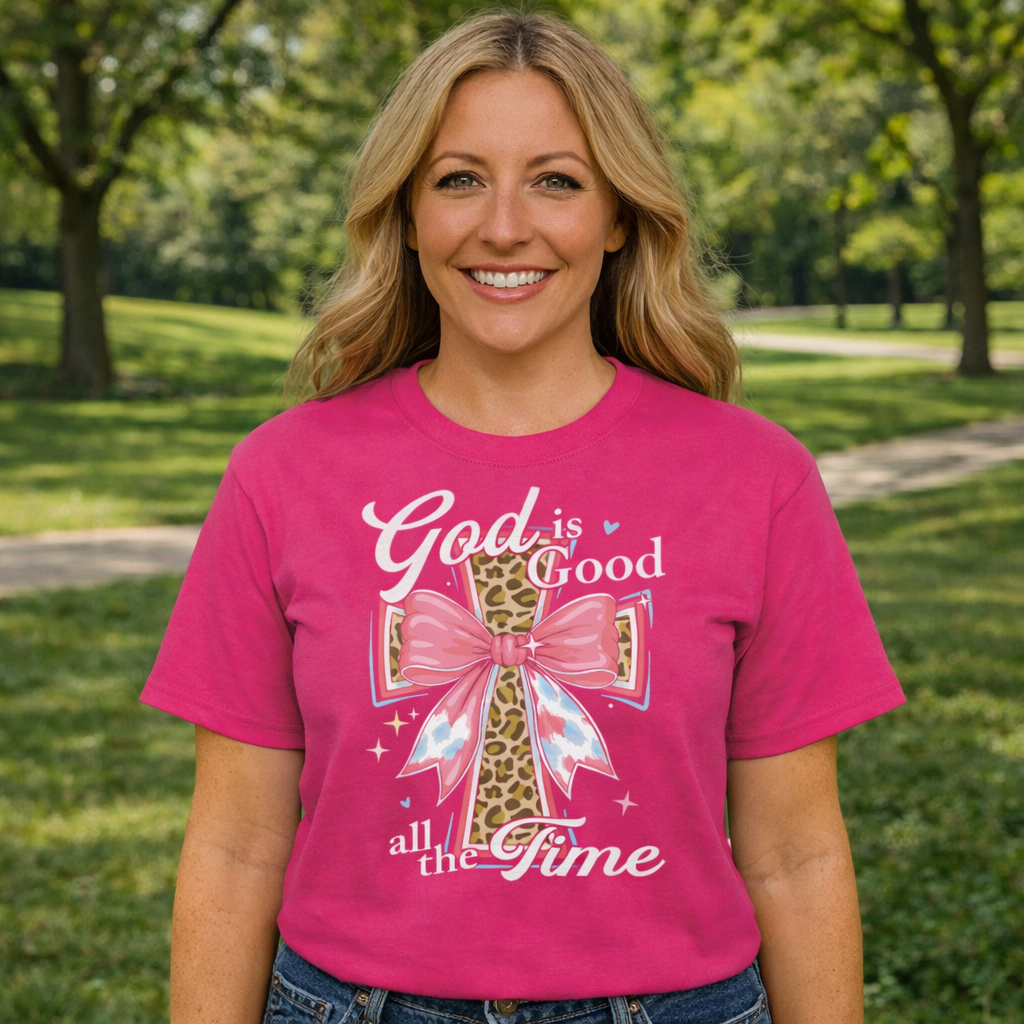 Girlie Girl Lulu Mac God Is Good Cross Canvas - Adult & Kids T-Shirts, Sweatshirts & Hoodies apparel design preview 1